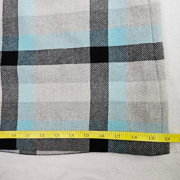 Talbots Wool Blend Plaid Blue Gray Academia Preppy School Girl Size 4 Petite - Picture 7 of 8
